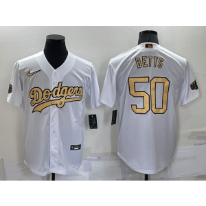 MLB Dodgers 50 Mookie Betts White 2022 All-Star Cool Base Men Jersey MLB Dodgers 50 Mookie Betts White 2022 All-Star Cool Base Men Jersey