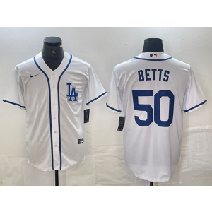 MLB Dodgers 50 Mookie Betts White Nike Cool Base Men Jersey MLB Dodgers 50 Mookie Betts White Nike Cool Base Men Jersey