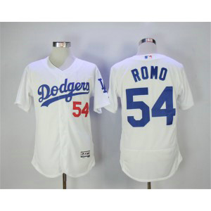 MLB Dodgers 54 Sergio Romo White Flexbase Men Jersey MLB Dodgers 54 Sergio Romo White Flexbase Men Jersey