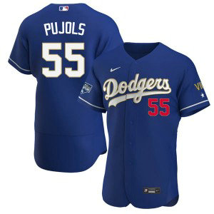 MLB Dodgers 55 Albert Pujols Blue Gold Champion Nike FlexBase Men Jersey MLB Dodgers 55 Albert Pujols Blue Gold Champion Nike FlexBase Men Jersey