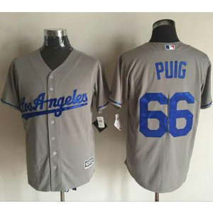 MLB Dodgers 66 Yasiel Puig Grey New Cool Base Men Jersey MLB Dodgers 66 Yasiel Puig Grey New Cool Base Men Jersey