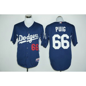 MLB Dodgers 66 Yasiel Puig Navy Blue Cooperstown Men Jersey MLB Dodgers 66 Yasiel Puig Navy Blue Cooperstown Men Jersey