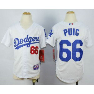 MLB Dodgers 66 Yasiel Puig White Cool Base Youth Jersey MLB Dodgers 66 Yasiel Puig White Cool Base Youth Jersey