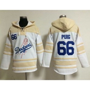 MLB Dodgers 66 Yasiel Puig White Men Sweatshirt Hoodie MLB Dodgers 66 Yasiel Puig White Men Sweatshirt Hoodie