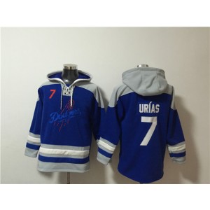 MLB Dodgers 7 Julio Urías Blue Ageless Must-Have Lace-Up Pullover Hoodie MLB Dodgers 7 Julio Urías Blue Ageless Must-Have Lace-Up Pullover Hoodie