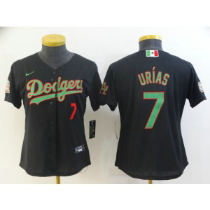 MLB Dodgers 7 Julio Urias Black Cool Base Women Jersey MLB Dodgers 7 Julio Urias Black Cool Base Women Jersey