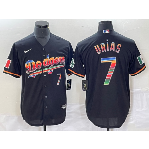 MLB Dodgers 7 Julio Urias Black Rainbow Nike Cool Base Men Jersey MLB Dodgers 7 Julio Urias Black Rainbow Nike Cool Base Men Jersey