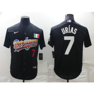 MLB Dodgers 7 Julio Urias Black Rainbow Nike Cool Base Men Jersey MLB Dodgers 7 Julio Urias Black Rainbow Nike Cool Base Men Jersey