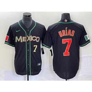 MLB Dodgers 7 Julio Urias Black Red Mexico Nike Cool Base Men Jersey MLB Dodgers 7 Julio Urias Black Red Mexico Nike Cool Base Men Jersey