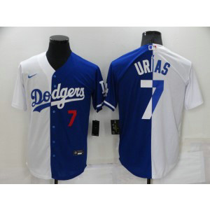 MLB Dodgers 7 Julio Urias Blue White Split Nike Cool Base Men Jersey MLB Dodgers 7 Julio Urias Blue White Split Nike Cool Base Men Jersey