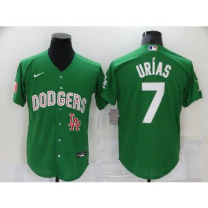 MLB Dodgers 7 Julio Urias Green Cool Base Men Jersey MLB Dodgers 7 Julio Urias Green Cool Base Men Jersey