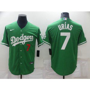 MLB Dodgers 7 Julio Urias Green Nike New Cool Base Men Jersey MLB Dodgers 7 Julio Urias Green Nike New Cool Base Men Jersey