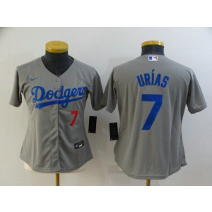 MLB Dodgers 7 Julio Urias Grey Nike Cool Base Women Jersey MLB Dodgers 7 Julio Urias Grey Nike Cool Base Women Jersey