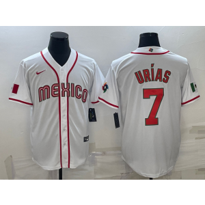 MLB Dodgers 7 Julio Urias Mexico White Red Nike Cool Base Men Jersey MLB Dodgers 7 Julio Urias Mexico White Red Nike Cool Base Men Jersey