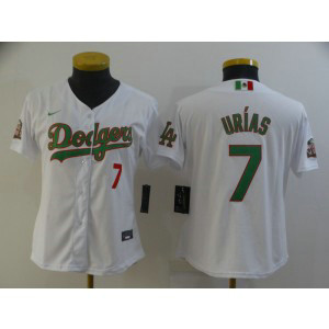 MLB Dodgers 7 Julio Urias White Cool Base Women Jersey MLB Dodgers 7 Julio Urias White Cool Base Women Jersey