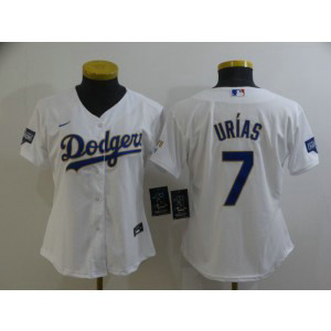 MLB Dodgers 7 Julio Urias White Gold Champion Cool Base Women Jersey 1 MLB Dodgers 7 Julio Urias White Gold Champion Cool Base Women Jersey 1