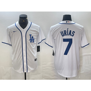 MLB Dodgers 7 Julio Urias White Nike Cool Base Men Jersey MLB Dodgers 7 Julio Urias White Nike Cool Base Men Jersey