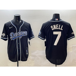 MLB Dodgers 7 Snell 2024 World Series Champion Nike Cool Base Men Jersey MLB Dodgers 7 Snell 2024 World Series Champion Nike Cool Base Men Jersey