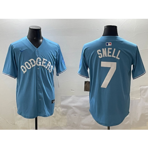 MLB Dodgers 7 Snell Blue Nike Cool Base Men Jersey MLB Dodgers 7 Snell Blue Nike Cool Base Men Jersey