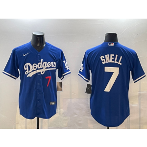 MLB Dodgers 7 Snell Blue Nike Cool Base Men Jersey MLB Dodgers 7 Snell Blue Nike Cool Base Men Jersey