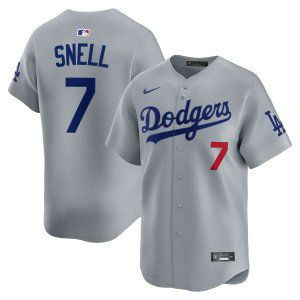 MLB Dodgers 7 Snell Grey Nike Cool Base Men Jersey MLB Dodgers 7 Snell Grey Nike Cool Base Men Jersey