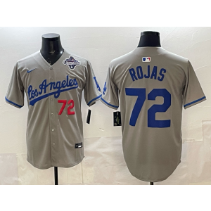 MLB Dodgers 72 Rojas Grey 22025 World Series Champion Nike Cool Base Men Jersey MLB Dodgers 72 Rojas Grey 22025 World Series Champion Nike Cool Base Men Jersey