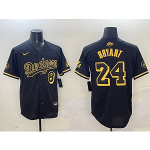 MLB Dodgers 8 & 24 Kobe Bryant Black Nike Cool Base Men Jersey MLB Dodgers 8 & 24 Kobe Bryant Black Nike Cool Base Men Jersey