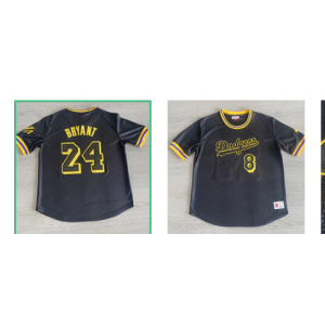 MLB Dodgers 8 & 24 Kobe Bryant Black Nike Cool Base Men Jersey MLB Dodgers 8 & 24 Kobe Bryant Black Nike Cool Base Men Jersey