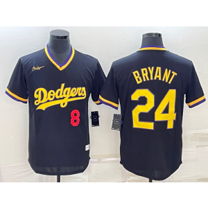 MLB Dodgers 8 & 24 Kobe Bryant Black Nike Thorwback Men Jersey MLB Dodgers 8 & 24 Kobe Bryant Black Nike Thorwback Men Jersey