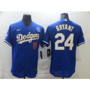 MLB Dodgers 8 & 24 Kobe Bryant Blue Gold Champion Cool Base Men Jersey MLB Dodgers 8 & 24 Kobe Bryant Blue Gold Champion Cool Base Men Jersey
