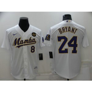 MLB Dodgers 8 & 24 Kobe Bryant Mamba White Nike Cool Base Men Jersey MLB Dodgers 8 & 24 Kobe Bryant Mamba White Nike Cool Base Men Jersey