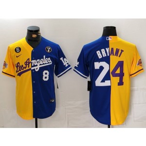 MLB Dodgers 8 24 Kobe Bryant Split Nike Cool Base Men Jersey MLB Dodgers 8 24 Kobe Bryant Split Nike Cool Base Men Jersey