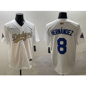 MLB Dodgers 8 Enrique Hernández 2025 Gold Collection Nike Cool Base Men Jersey 2 MLB Dodgers 8 Enrique Hernández 2025 Gold Collection Nike Cool Base Men Jersey 2