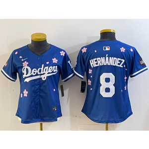 MLB Dodgers 8 Enrique Hernández Blue 2025 Tokyo Series Nike Cool Base Women Jersey MLB Dodgers 8 Enrique Hernández Blue 2025 Tokyo Series Nike Cool Base Women Jersey