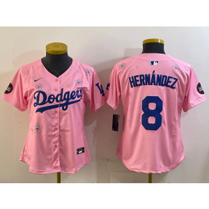 MLB Dodgers 8 Enrique Hernández Pink 2025 Tokyo Series Nike Cool Base Women Jersey MLB Dodgers 8 Enrique Hernández Pink 2025 Tokyo Series Nike Cool Base Women Jersey