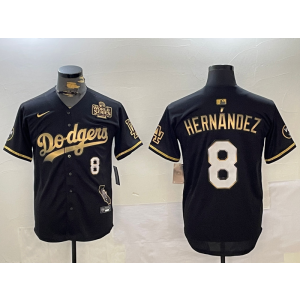 MLB Dodgers 8 Hernandez Black Gold 2024 World Series Nike Cool Base Men Jersey MLB Dodgers 8 Hernandez Black Gold 2024 World Series Nike Cool Base Men Jersey