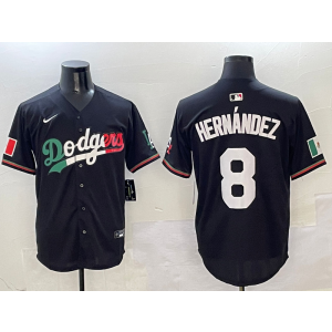 MLB Dodgers 8 Hernandez Black Mexico Nike Cool Base Men Jersey MLB Dodgers 8 Hernandez Black Mexico Nike Cool Base Men Jersey