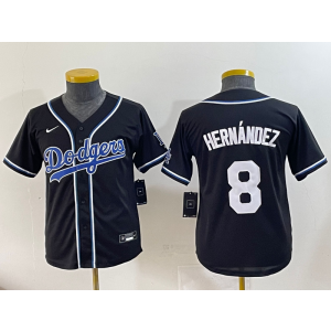 MLB Dodgers 8 Hernandez Black Nike Cool Base Youth Jersey MLB Dodgers 8 Hernandez Black Nike Cool Base Youth Jersey