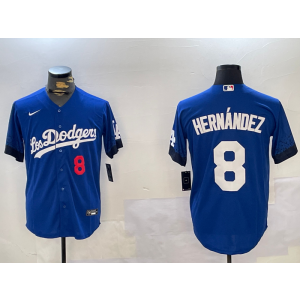 MLB Dodgers 8 Hernandez Blue City Nike Cool Base Men Jersey MLB Dodgers 8 Hernandez Blue City Nike Cool Base Men Jersey