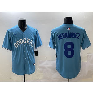 MLB Dodgers 8 Hernandez Blue Nike Cool Base Men Jersey MLB Dodgers 8 Hernandez Blue Nike Cool Base Men Jersey
