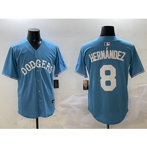 MLB Dodgers 8 Hernandez Blue Nike Cool Base Men Jersey 2 MLB Dodgers 8 Hernandez Blue Nike Cool Base Men Jersey 2