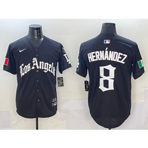 MLB Dodgers 8 Hernandez New Black Nike Cool Base Men Jersey MLB Dodgers 8 Hernandez New Black Nike Cool Base Men Jersey