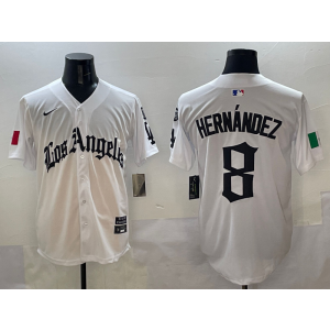 MLB Dodgers 8 Hernandez New White Nike Cool Base Men Jersey MLB Dodgers 8 Hernandez New White Nike Cool Base Men Jersey