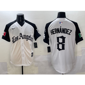 MLB Dodgers 8 Hernandez White Mexico Nike Cool Base Men Jersey MLB Dodgers 8 Hernandez White Mexico Nike Cool Base Men Jersey