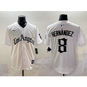 MLB Dodgers 8 Hernandez White New Nike Cool Base Men Jersey MLB Dodgers 8 Hernandez White New Nike Cool Base Men Jersey