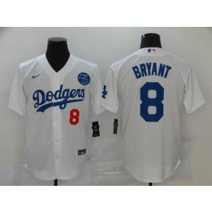 MLB Dodgers 8 Kobe Bryant White 2020 Nike KB Cool Base Men Jersey MLB Dodgers 8 Kobe Bryant White 2020 Nike KB Cool Base Men Jersey