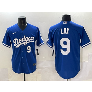 MLB Dodgers 9 Lux Blue Nike Cool Base Men Jersey MLB Dodgers 9 Lux Blue Nike Cool Base Men Jersey