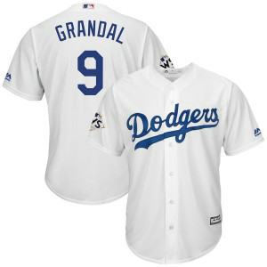 MLB Dodgers 9 Yasmani Grandal White 2017 World Series Bound Cool Base Men Jersey MLB Dodgers 9 Yasmani Grandal White 2017 World Series Bound Cool Base Men Jersey