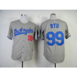MLB Dodgers 99 Hyun-Jin Ryu Grey Cool Base Men Jersey MLB Dodgers 99 Hyun-Jin Ryu Grey Cool Base Men Jersey