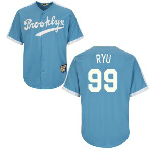 MLB Dodgers 99 Hyun-Jin Ryu Light Blue Cooperstown Throwback Men Jersey MLB Dodgers 99 Hyun-Jin Ryu Light Blue Cooperstown Throwback Men Jersey
